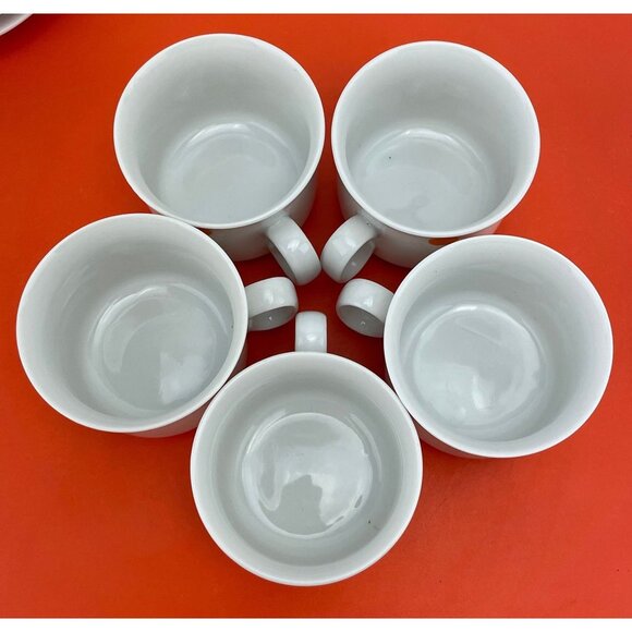 Vintage espresso cup saucer set, orange polka dots, porcelain, Giesche Bogucice - Picture 5 of 8